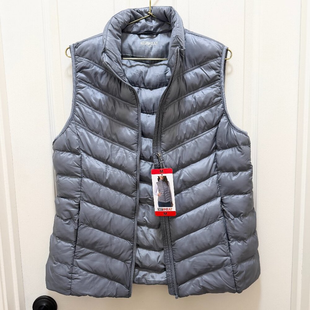 32 Degrees Heat Women's Packable Vest Size M Blue Zip-up Lightweight Warm (NEW - Picture 15 of 15